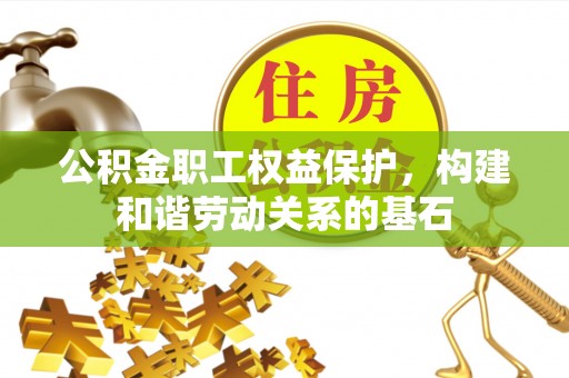 普定公积金职工权益保护，构建和谐劳动关系的基石